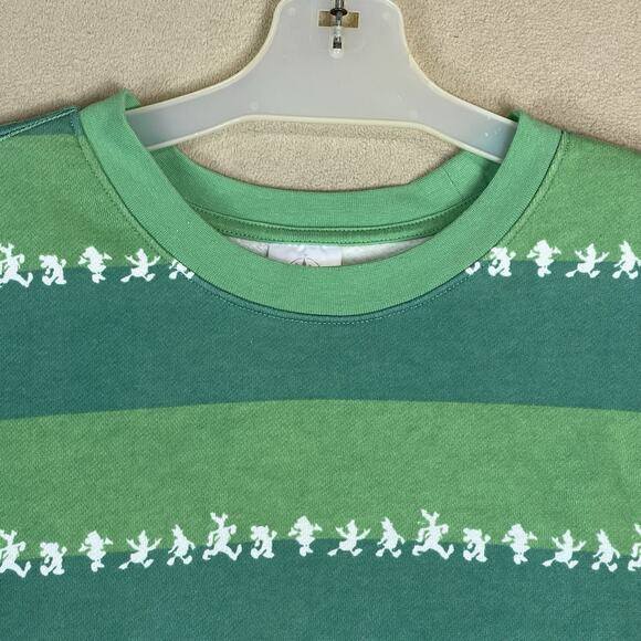 Disney World Sweatshirt Mens 3X Green Mickey and Friends Striped Spirit‎ Jersey - Picture 2 of 11